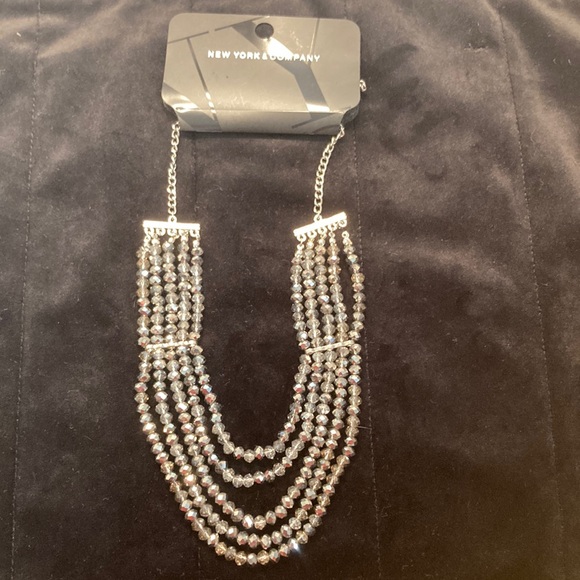 Silver beads statement necklace - Picture 2 of 5